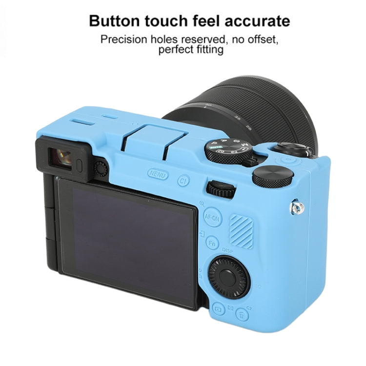 For Sony ILCE-7CM2 / A7C II / A7CR Glossy Soft Silicone Protective Case(Blue) by buy2fix