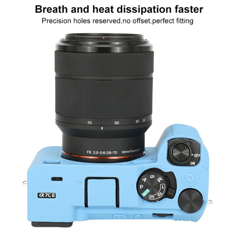 For Sony ILCE-7CM2 / A7C II / A7CR Glossy Soft Silicone Protective Case(Blue) by buy2fix