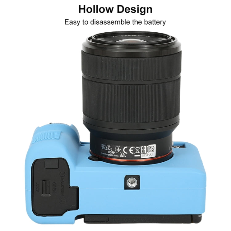 For Sony ILCE-7CM2 / A7C II / A7CR Glossy Soft Silicone Protective Case(Blue) by buy2fix