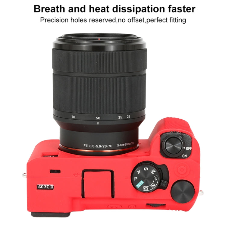 For Sony ILCE-7CM2 / A7C II / A7CR Glossy Soft Silicone Protective Case(Red) by buy2fix