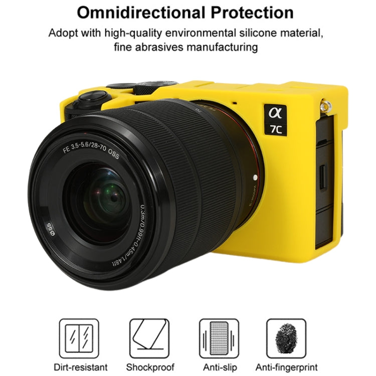 For Sony ILCE-7CM2 / A7C II / A7CR Glossy Soft Silicone Protective Case(Yellow) by buy2fix