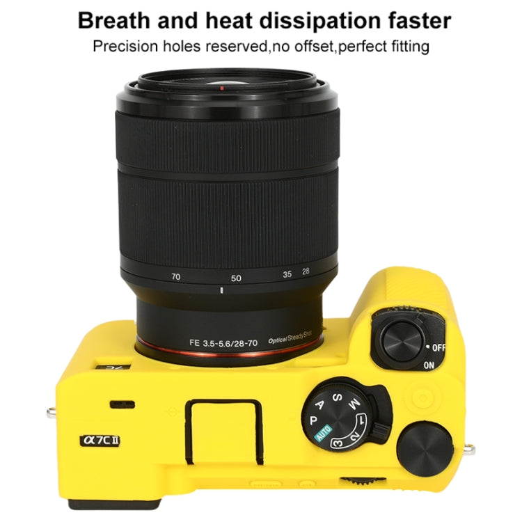 For Sony ILCE-7CM2 / A7C II / A7CR Glossy Soft Silicone Protective Case(Yellow) by buy2fix