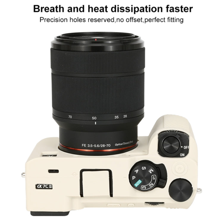 For Sony ILCE-7CM2 / A7C II / A7CR Glossy Soft Silicone Protective Case(White) by buy2fix
