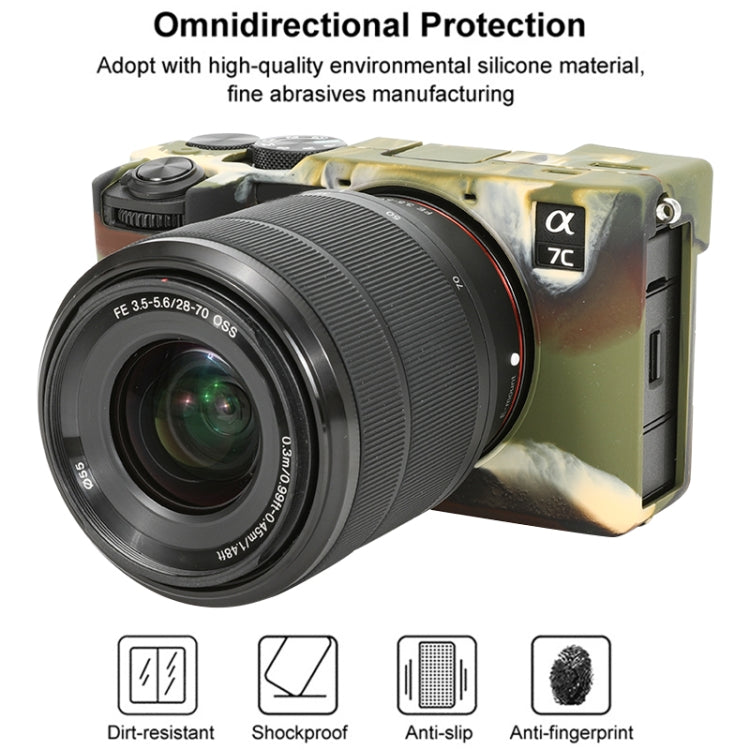For Sony ILCE-7CM2 / A7C II / A7CR Glossy Soft Silicone Protective Case(Camouflage) by buy2fix