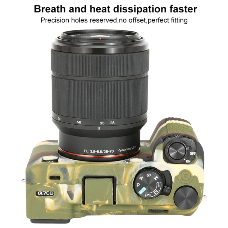 For Sony ILCE-7CM2 / A7C II / A7CR Glossy Soft Silicone Protective Case(Camouflage) by buy2fix