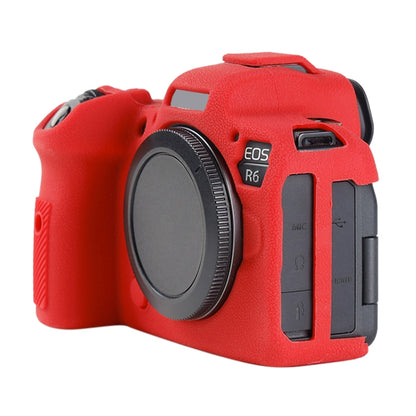 For Canon EOS R6 Mark II Litchi Texture Soft Silicone Protective Case(Red) by buy2fix