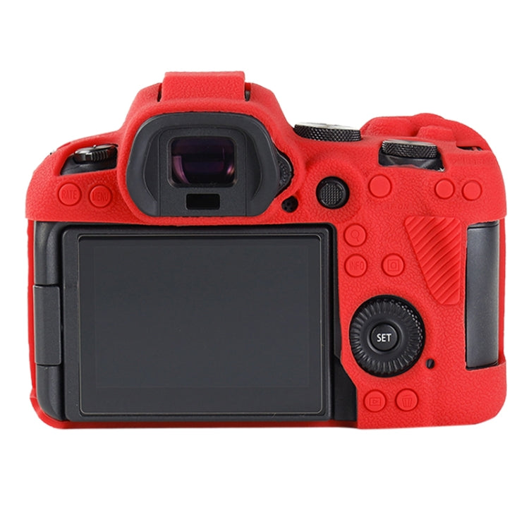 For Canon EOS R6 Mark II Litchi Texture Soft Silicone Protective Case(Red) by buy2fix