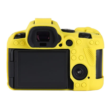 For Canon EOS R6 Mark II Litchi Texture Soft Silicone Protective Case(Yellow) by buy2fix