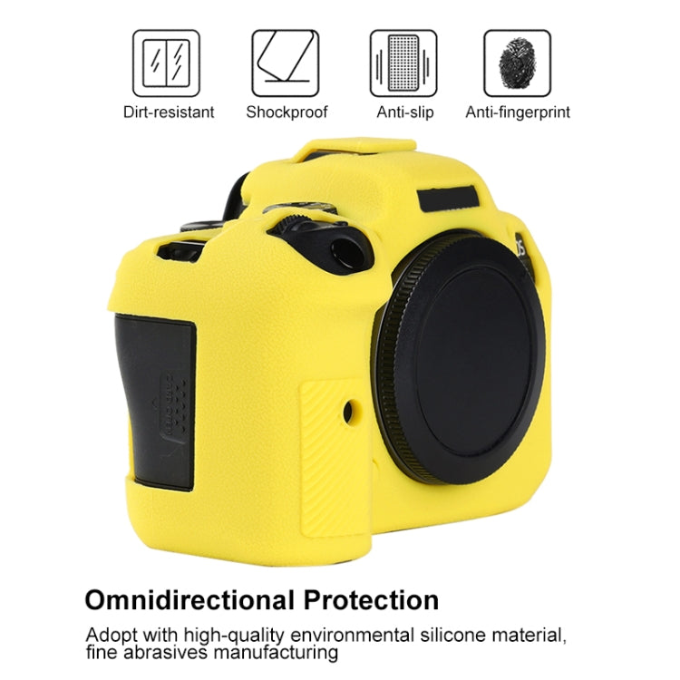 For Canon EOS R6 Mark II Litchi Texture Soft Silicone Protective Case(Yellow) by buy2fix