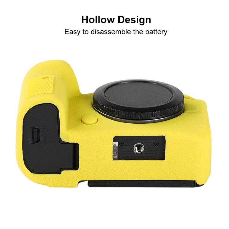 For Canon EOS R6 Mark II Litchi Texture Soft Silicone Protective Case(Yellow) by buy2fix