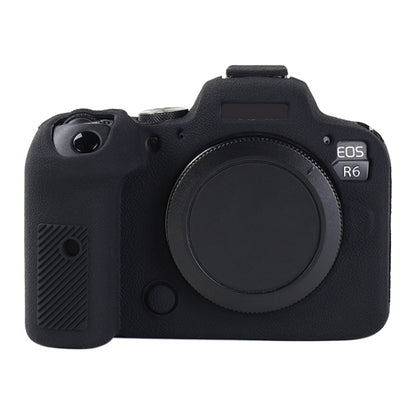 For Canon EOS R6 Mark II Litchi Texture Soft Silicone Protective Case(Black) by buy2fix