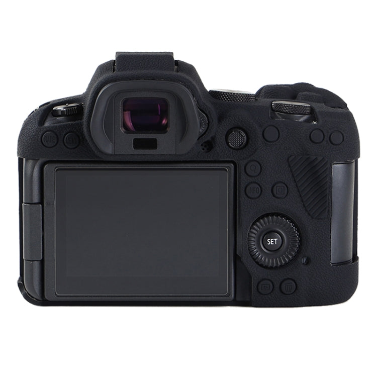 For Canon EOS R6 Mark II Litchi Texture Soft Silicone Protective Case(Black) by buy2fix