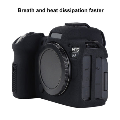 For Canon EOS R6 Mark II Litchi Texture Soft Silicone Protective Case(Black) by buy2fix