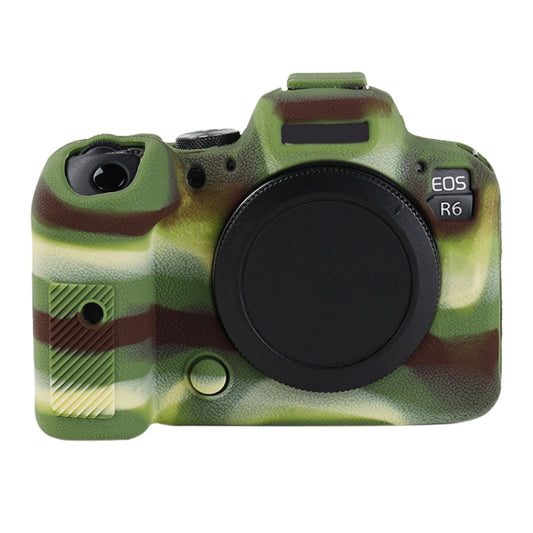 For Canon EOS R6 Mark II Litchi Texture Soft Silicone Protective Case(Camouflage) by buy2fix