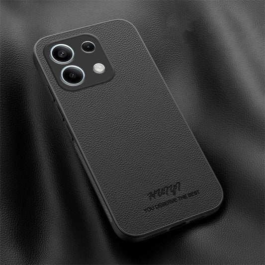 For Redmi Note 13 4G HUIYI Leather Magnetic Phone Case(Black) - Xiaomi Cases by buy2fix | Online Shopping UK | buy2fix