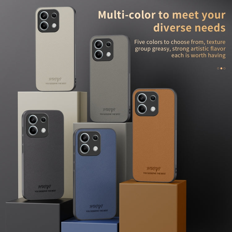 For Redmi Note 13 4G HUIYI Leather Magnetic Phone Case(Black) - Xiaomi Cases by buy2fix | Online Shopping UK | buy2fix