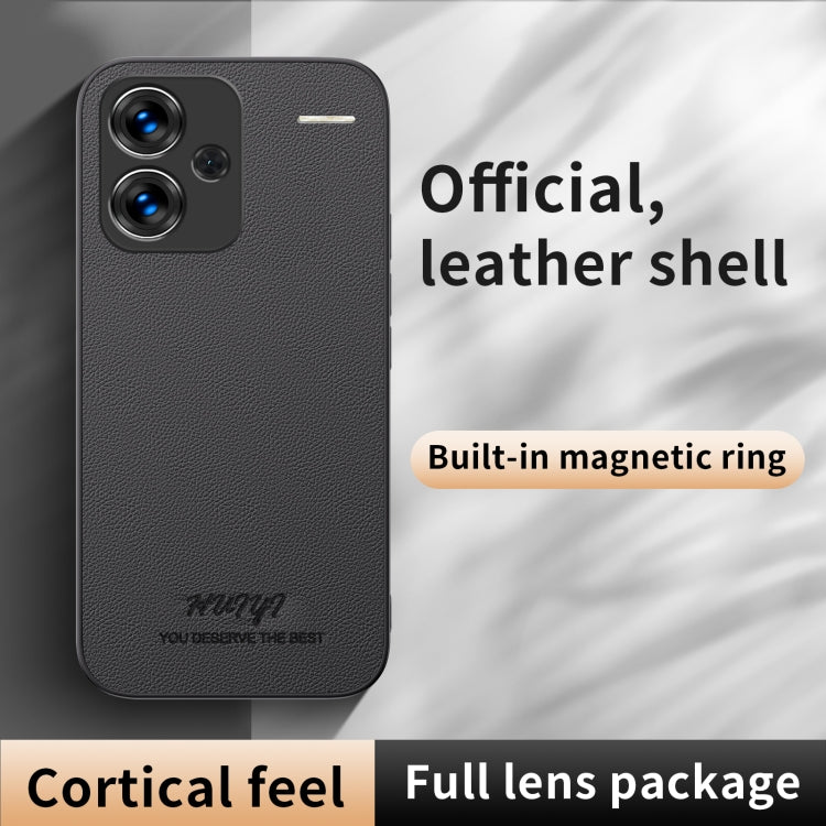 For Redmi Note 13 Pro+ HUIYI Leather Magnetic Phone Case(Blue) - Xiaomi Cases by buy2fix | Online Shopping UK | buy2fix