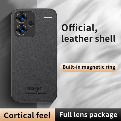 For Redmi Note 13 Pro+ HUIYI Leather Magnetic Phone Case(Blue) - Xiaomi Cases by buy2fix | Online Shopping UK | buy2fix