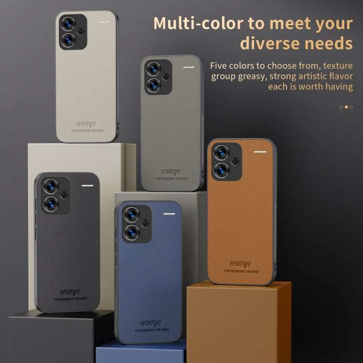 For Redmi Note 13 Pro+ HUIYI Leather Magnetic Phone Case(Blue) - Xiaomi Cases by buy2fix | Online Shopping UK | buy2fix