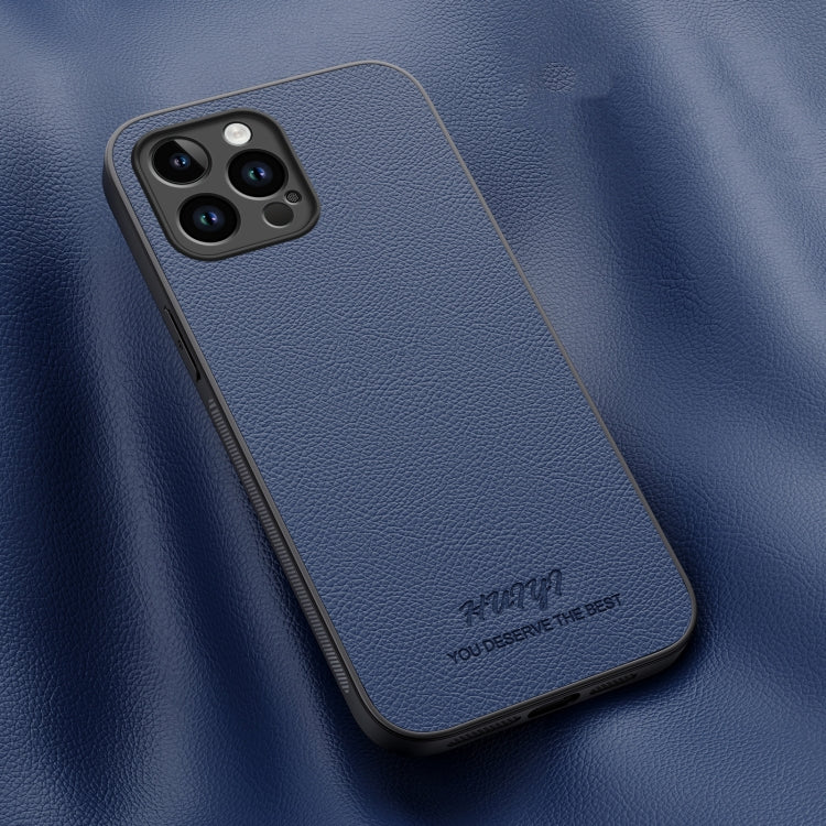 For iPhone 15 Pro Max HUIYI Leather Magnetic Phone Case(Blue) - iPhone 15 Pro Max Cases by buy2fix | Online Shopping UK | buy2fix