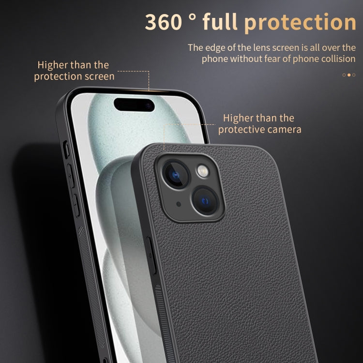 For iPhone 15 HUIYI Leather Magnetic Phone Case(Grey) - iPhone 15 Cases by buy2fix | Online Shopping UK | buy2fix
