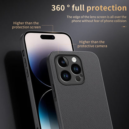 For iPhone 14 Pro HUIYI Leather Magnetic Phone Case(Grey) - iPhone 14 Pro Cases by buy2fix | Online Shopping UK | buy2fix