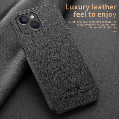 For iPhone 14 HUIYI Leather Magnetic Phone Case(Grey) by buy2fix