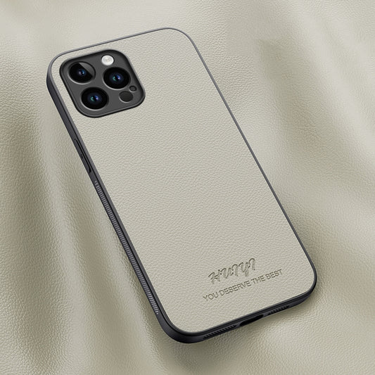 For iPhone 13 Pro Max HUIYI Leather Magnetic Phone Case(White) by buy2fix