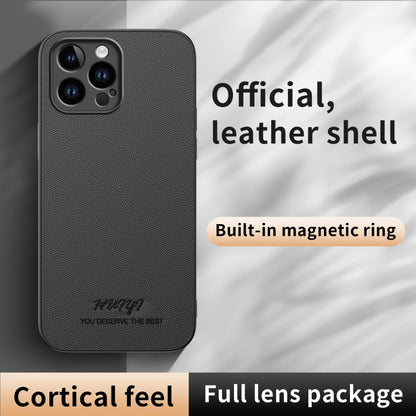 For iPhone 13 Pro Max HUIYI Leather Magnetic Phone Case(White) by buy2fix