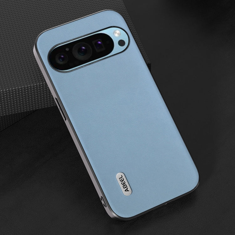 For Google Pixel 9 ABEEL Arashi Texture PU Phone Case(Curtain Blue) by buy2fix