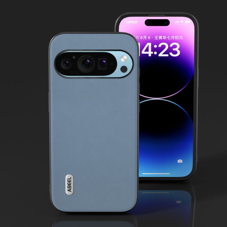 For Google Pixel 9 ABEEL Arashi Texture PU Phone Case(Curtain Blue) by buy2fix