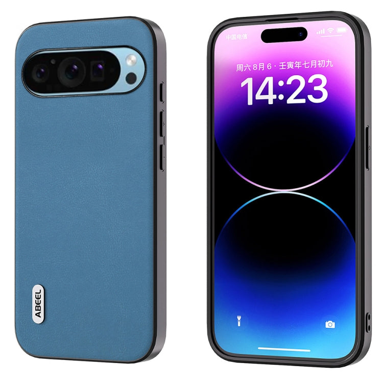 For Google Pixel 9 ABEEL Arashi Texture PU Phone Case(Sky Blue) by buy2fix