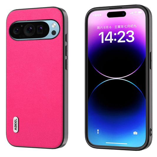 For Google Pixel 9 ABEEL Arashi Texture PU Phone Case(Rose Red) by buy2fix