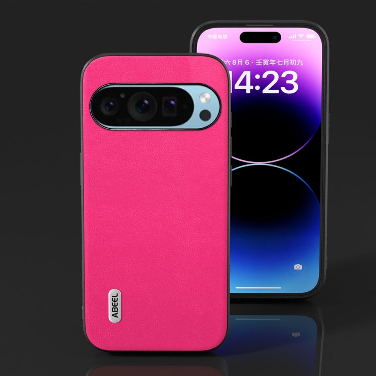 For Google Pixel 9 ABEEL Arashi Texture PU Phone Case(Rose Red) by buy2fix