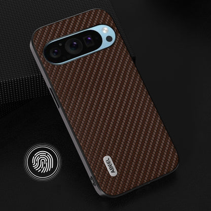 For Google Pixel 9 ABEEL Carbon Fiber Texture Protective Phone Case(Dark Brown) by buy2fix