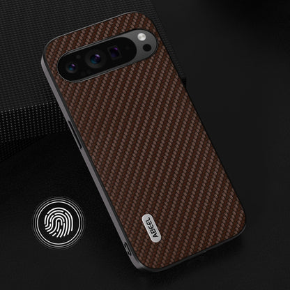 For Google Pixel 9 Pro ABEEL Carbon Fiber Texture Protective Phone Case(Dark Brown) by buy2fix