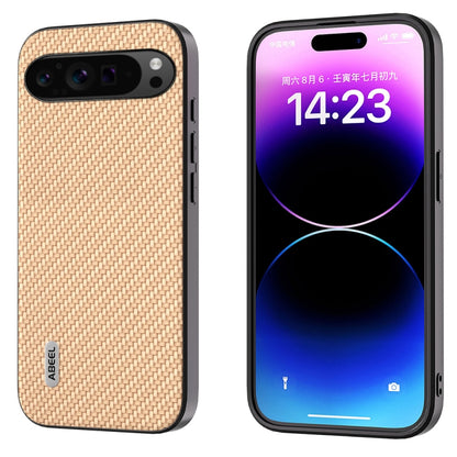 For Google Pixel 9 Pro ABEEL Carbon Fiber Texture Protective Phone Case(Gold) by buy2fix