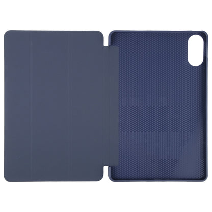 For Huawei MatePad SE 11 2024 Tri-fold Silicone Leather Tablet Case(Dark Blue) - Huawei by buy2fix | Online Shopping UK | buy2fix