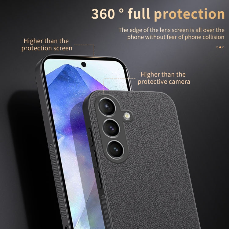 For Samsung Galaxy A55 5G HUIYI Leather Magnetic Phone Case(Blue) by buy2fix