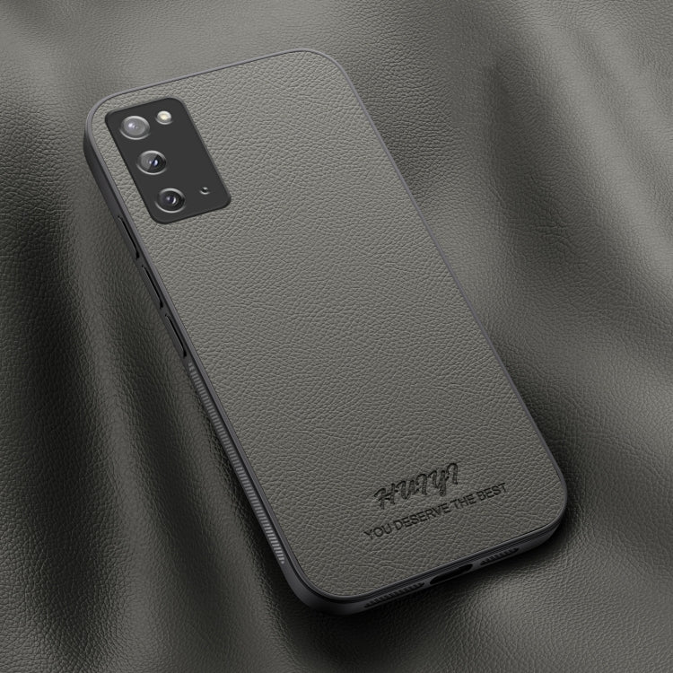 For Samsung Galaxy Note20 HUIYI Leather Magnetic Phone Case(Grey) by buy2fix