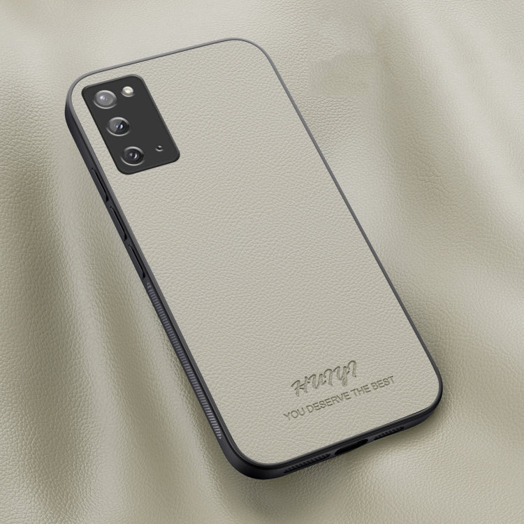 For Samsung Galaxy Note20 HUIYI Leather Magnetic Phone Case(White) by buy2fix