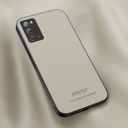 For Samsung Galaxy Note20 HUIYI Leather Magnetic Phone Case(White) by buy2fix