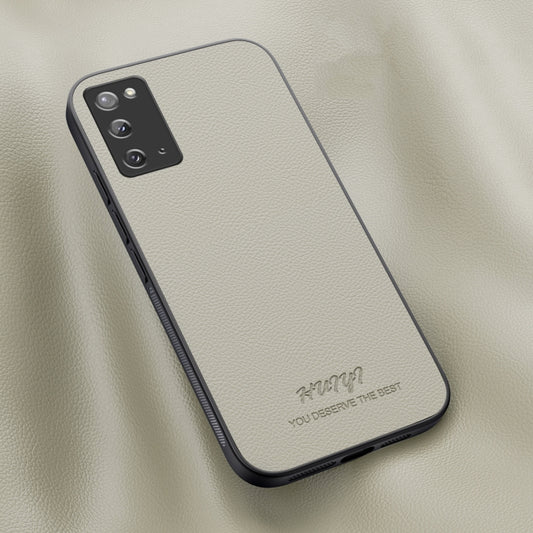 For Samsung Galaxy Note20 HUIYI Leather Magnetic Phone Case(White) by buy2fix