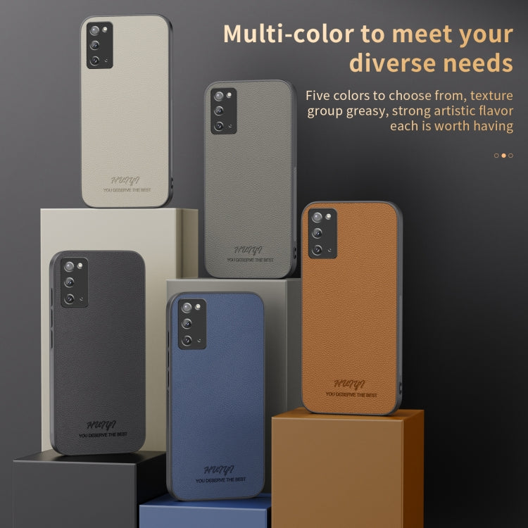 For Samsung Galaxy Note20 HUIYI Leather Magnetic Phone Case(White) by buy2fix