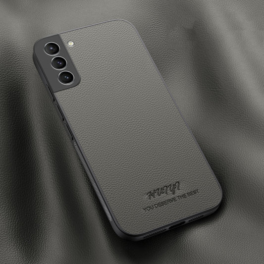 For Samsung Galaxy S21+ 5G HUIYI Leather Magnetic Phone Case(Grey) - Galaxy S21+ 5G Cases by buy2fix | Online Shopping UK | buy2fix