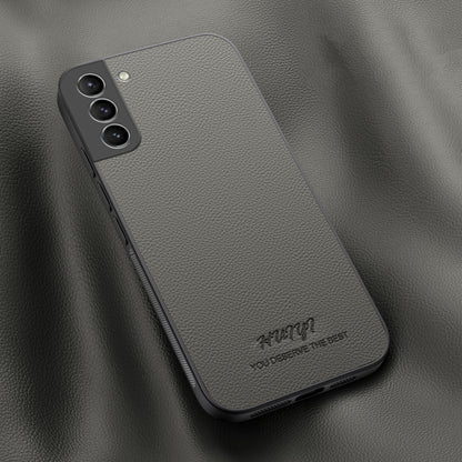 For Samsung Galaxy S22+ 5G HUIYI Leather Magnetic Phone Case(Grey) - Galaxy S22+ 5G Cases by buy2fix | Online Shopping UK | buy2fix