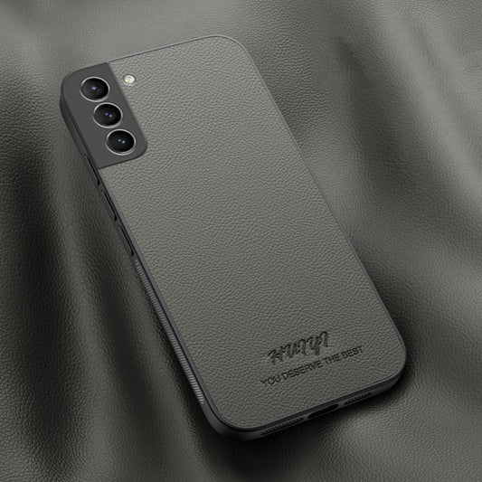 For Samsung Galaxy S22+ 5G HUIYI Leather Magnetic Phone Case(Grey) - Galaxy S22+ 5G Cases by buy2fix | Online Shopping UK | buy2fix