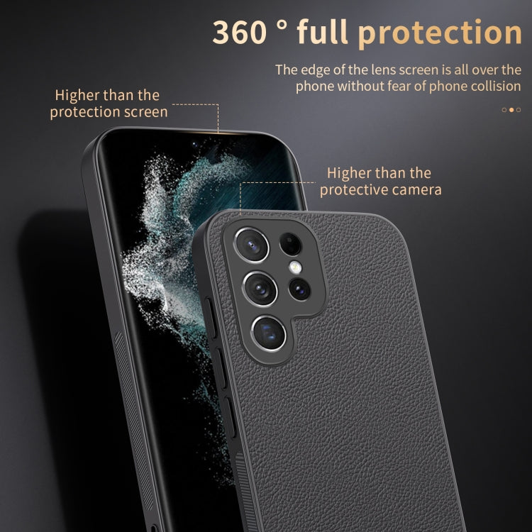 For Samsung Galaxy S22 Ultra 5G HUIYI Leather Magnetic Phone Case(Blue) by buy2fix