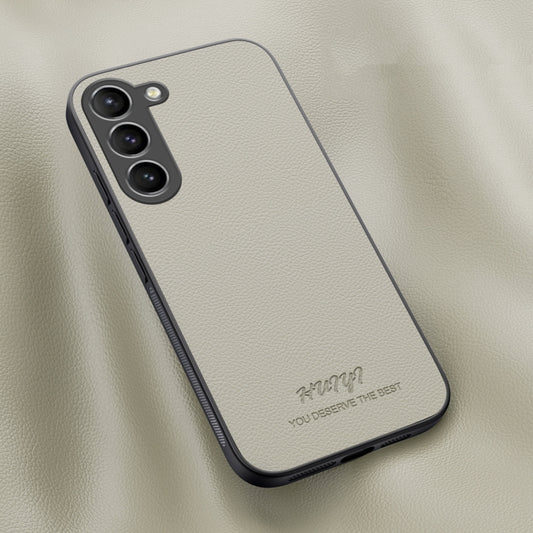 For Samsung Galaxy S23+ 5G HUIYI Leather Magnetic Phone Case(White) - Galaxy S23+ 5G Cases by buy2fix | Online Shopping UK | buy2fix