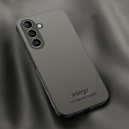 For Samsung Galaxy S24 5G HUIYI Leather Magnetic Phone Case(Grey) - Galaxy S24 5G Cases by buy2fix | Online Shopping UK | buy2fix